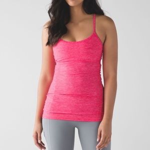 Lululemon Power Y Tank- Heathered Neon Pink- 6